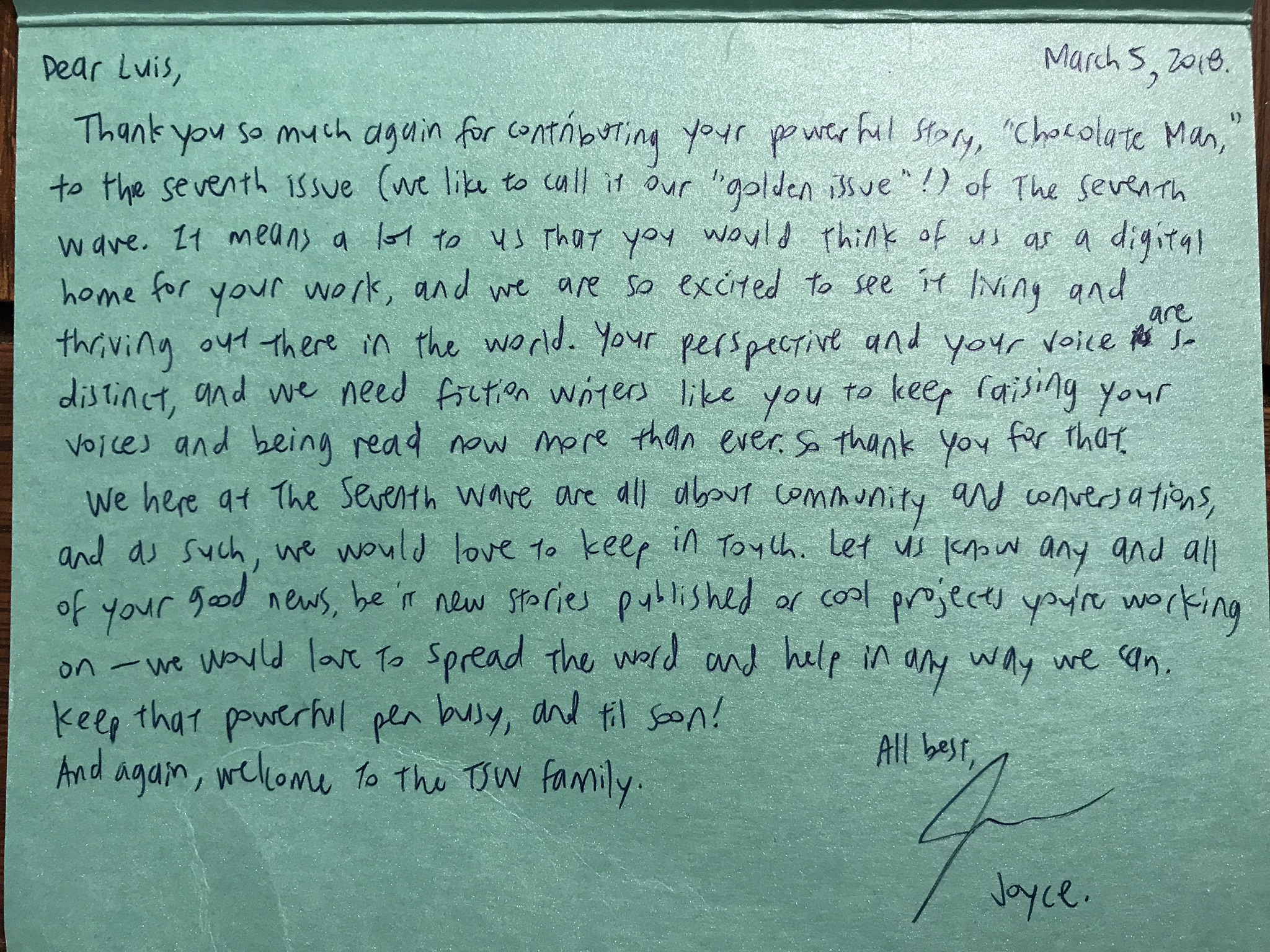 Postcard from Joyce